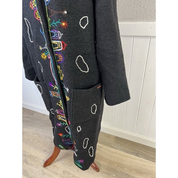 Mumami Coat 2X Boho Embroidered Artistic Amsterdam Windmill Wearable Art To Wear - Picture 7 of 16